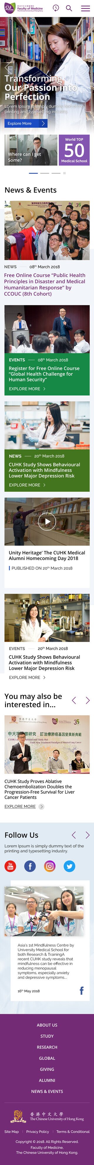 CUHK Faculty of Medicine Mobile Homepage