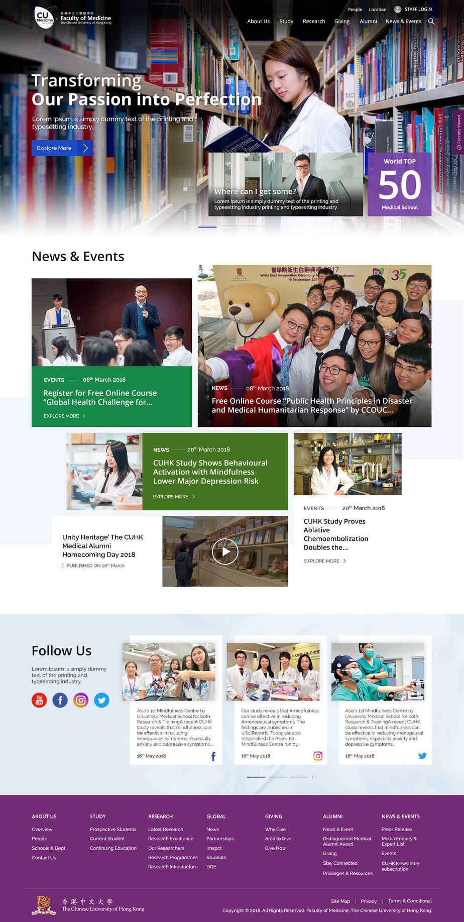 CUHK Faculty of Medicine Desktop Homepage