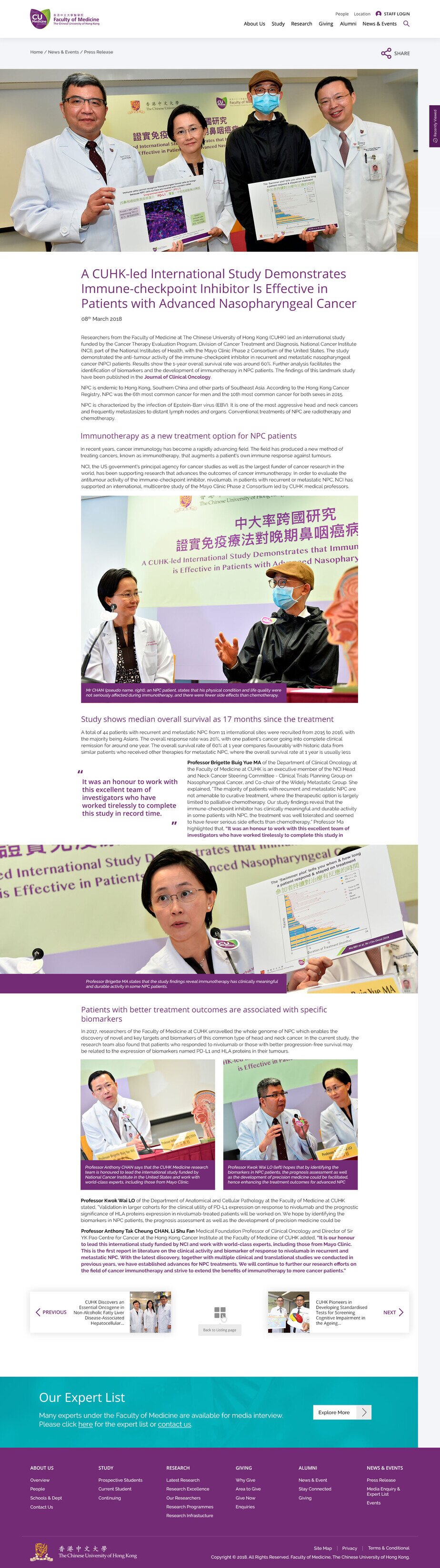 CUHK Faculty of Medicine Desktop Detail Page