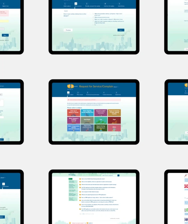 iPad-responsive layout for displaying the steps of using the form