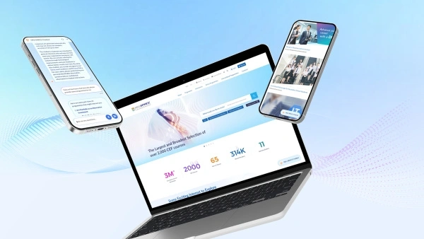 website in 3 different device view