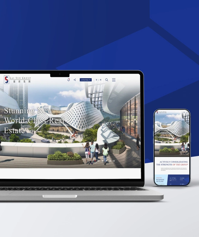 showing the Lai Sun website responsive layout